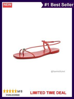 Strappy Sandals Flat Rubber Sole Gold-Tone Ball Vamp